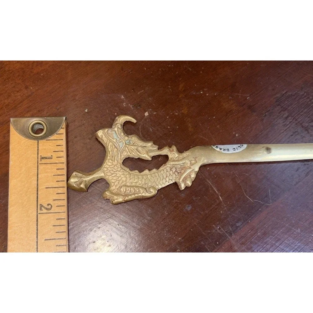 Vtg SMC Solid Brass Dragon Letter Opener 7.5